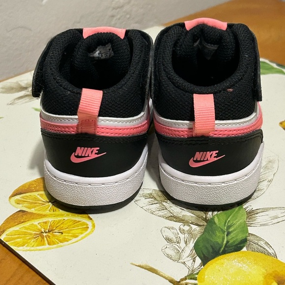 Nike Court Borough Mid 2 Black and Pink Sneakers - Picture 4 of 9